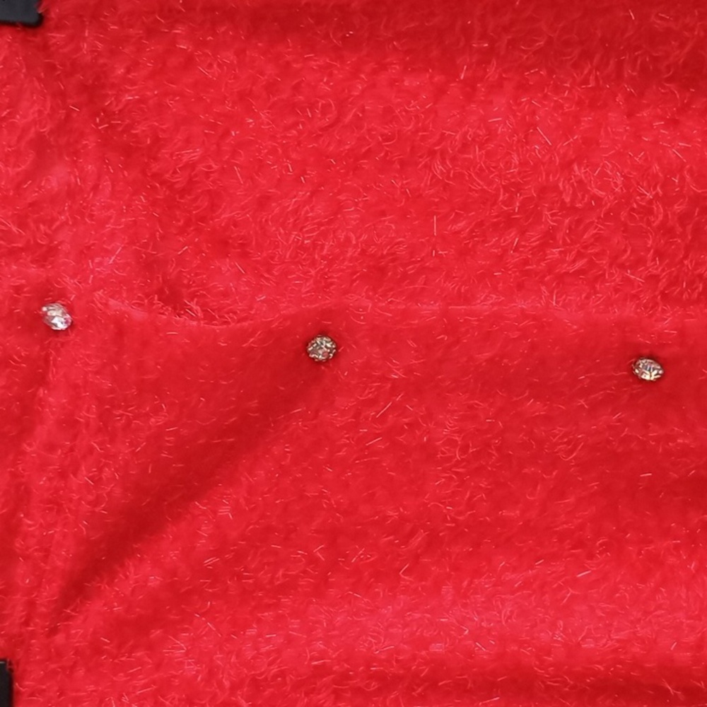 Vintage Red Fuzzy Knit Midi Skirt A-Line Holiday Fit Retro Chic Fall Winter 4-6 - Picture 11 of 17
